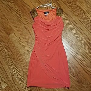 Peach above the knee formal dress